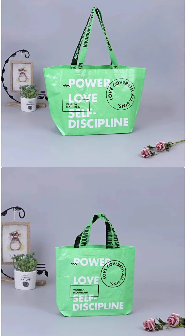 Custom PP woven shopping bags with logo printing for wholesale retail packaging Custom PP woven shopping bags with logo printing for wholesale retail packaging